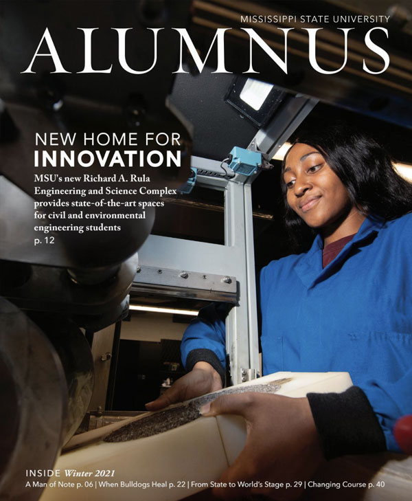 Winter 2021 Alumnus Magazine Cover featuring Engineering