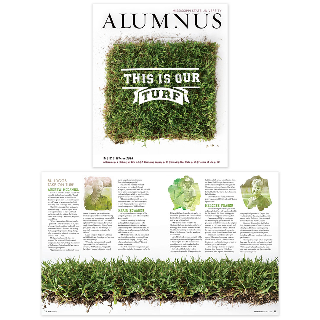 Alumnus magazine designed by Heather Rowe